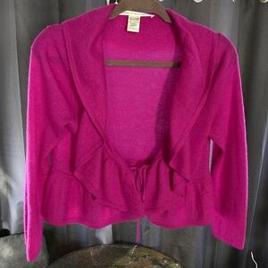 =^.^= Diane Von Furstenberg Cashmere Sweater Pink Bright Feminine Romantic Sz S